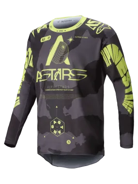2025 Alpinestars Racer Hollow Jersey Dark Camo Yellow Fluo
