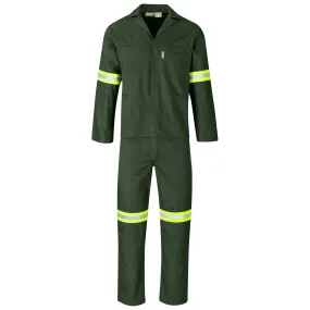 Acid Resistant Polycotton Conti Suit - Reflective Arm, Legs & Back - Yellow Tape (ALT-11063)