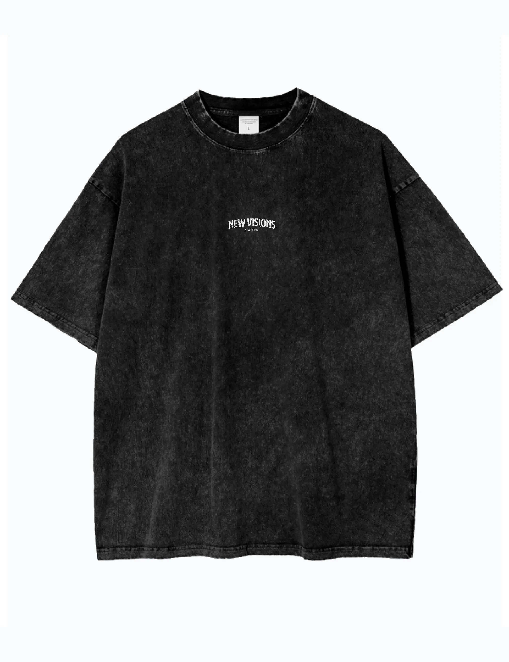 Acid Wash Oversized T-Shirt – Streetwear Mode aus Baumwolle – Unisex T-Shirt - Schwarz - Money flies