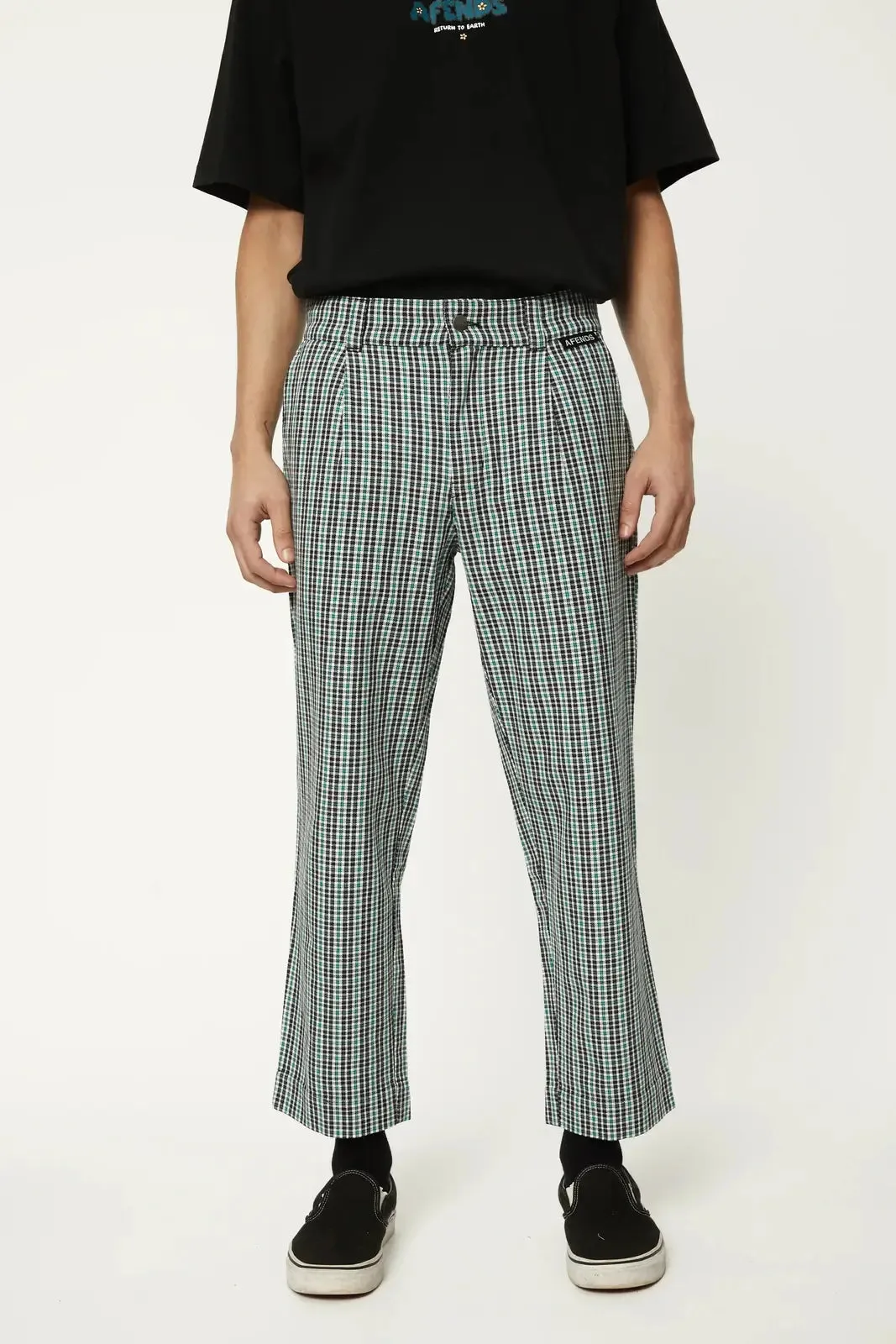 Afends mixed business hemp suit pants- black