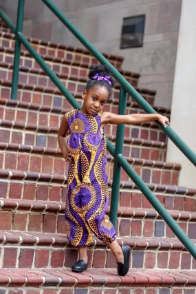 African Purple Swirl Jumpsuit