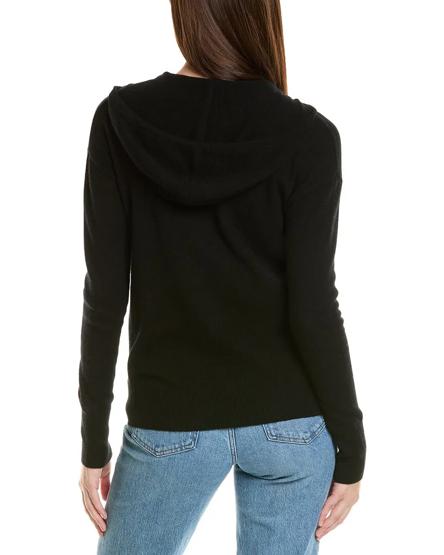 Amicale Cashmere Easy Zip Cashmere Hoodie