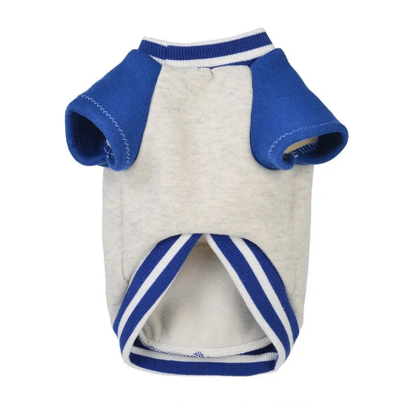 Baseball Sporty Outfit With Pocket Winter Small Dog Jacket