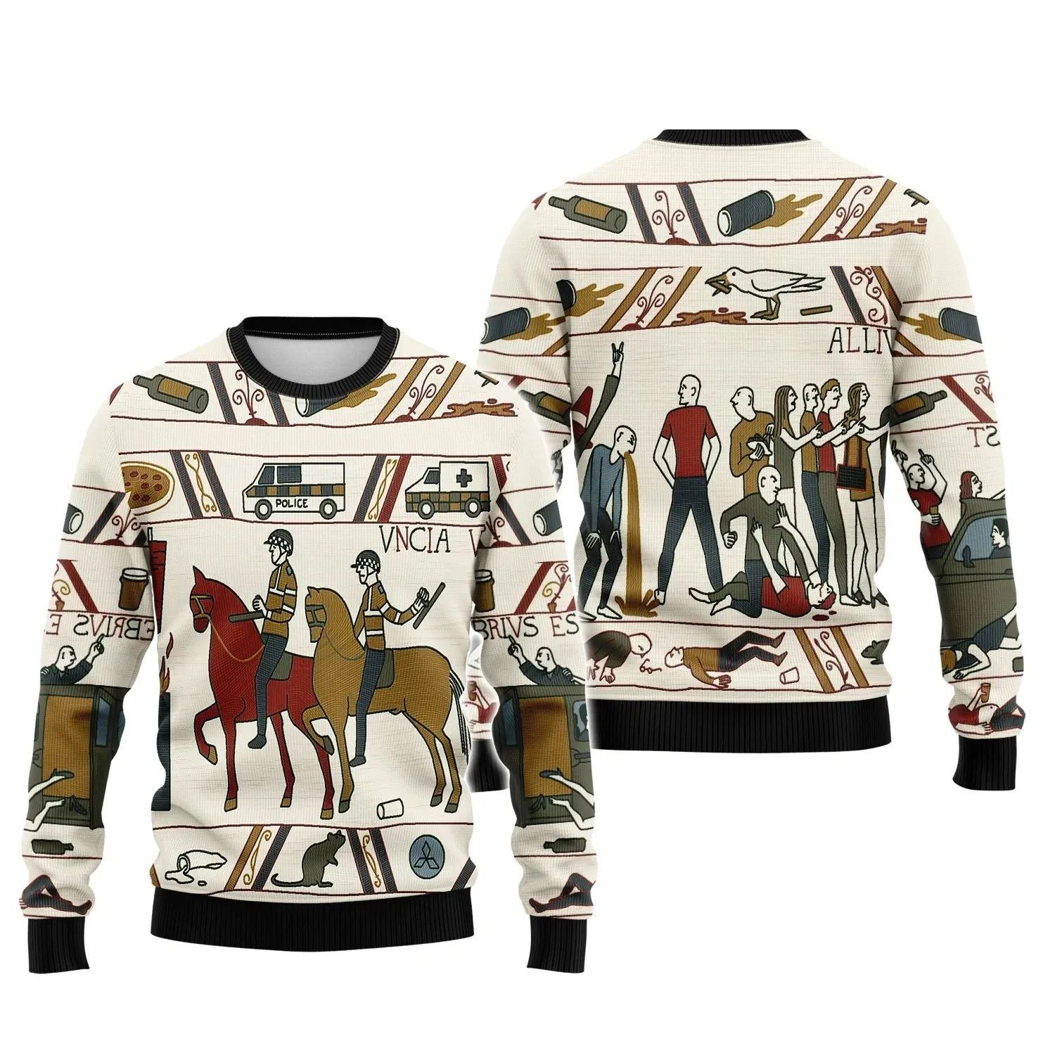 Bayeux Kicking Out Time 3D All Over Print Shirt Men Women, Cute Police Hoodie Hawaiian Shirt