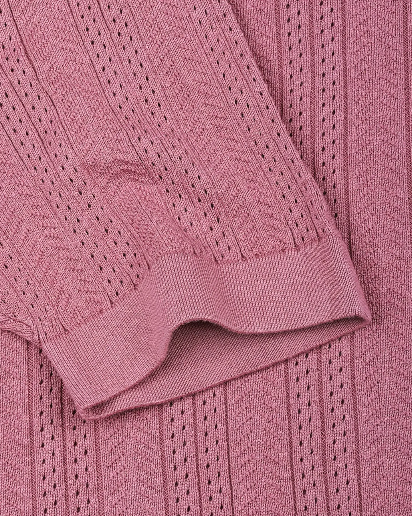 Binasco Onion Pink Knitted Cotton Polo T-Shirt
