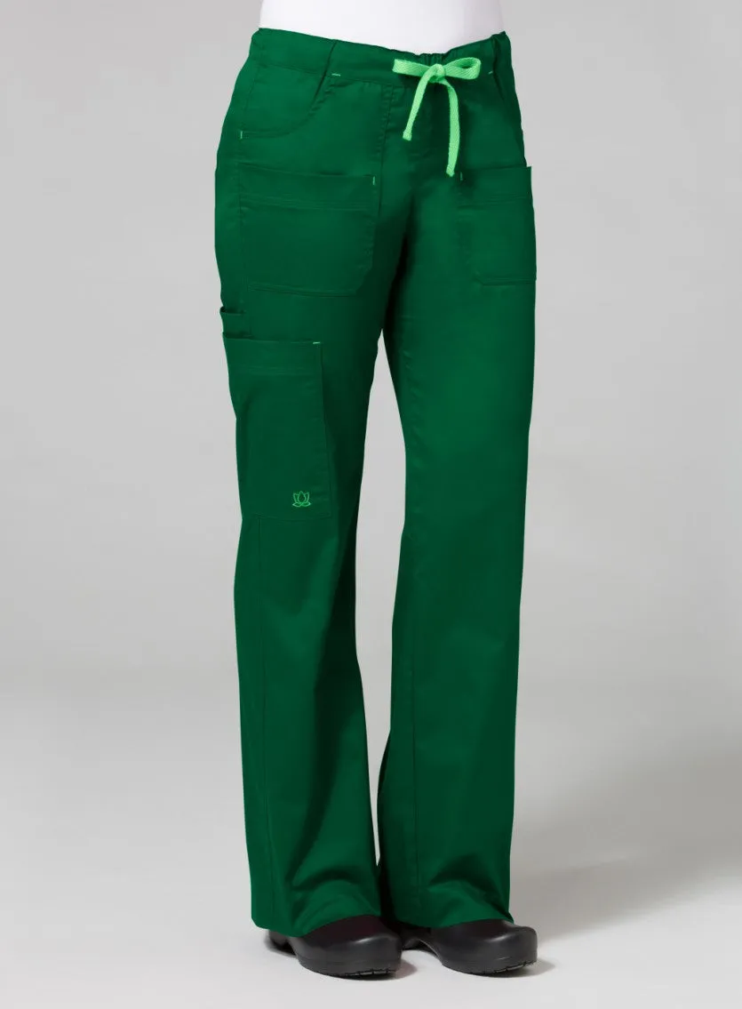 Blossom Utility Cargo Pant XS-5XL by Maevn / Hunter/Light Green Trim
