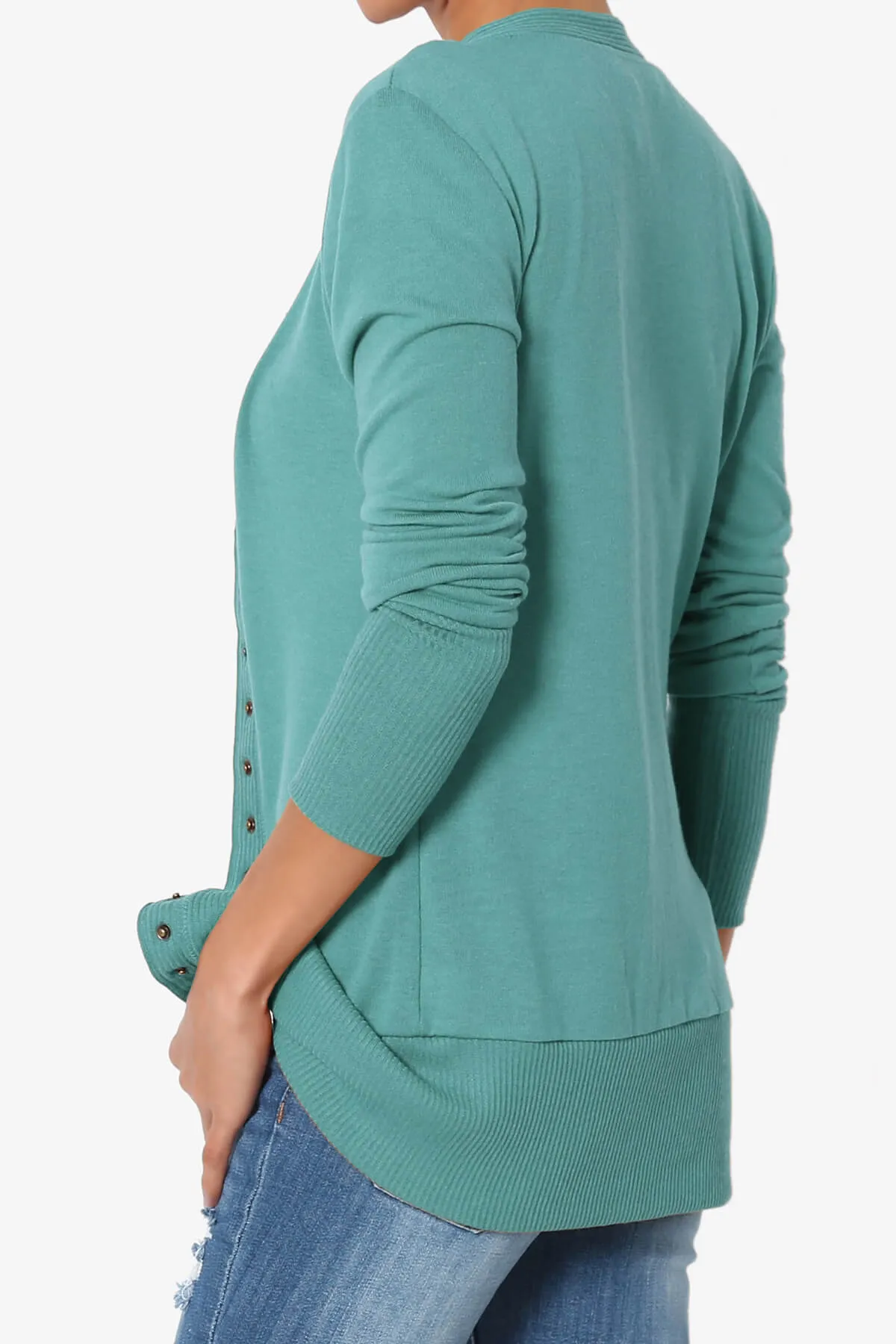 Braeden Snap Button V-Neck Cardigan PLUS