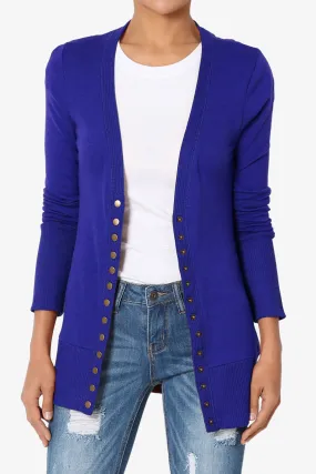 Braeden Snap Button V-Neck Cardigan PLUS