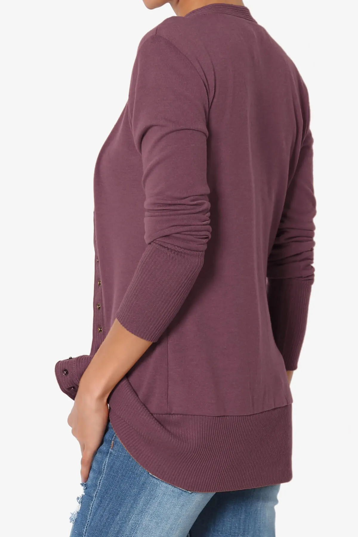 Braeden Snap Button V-Neck Cardigan PLUS