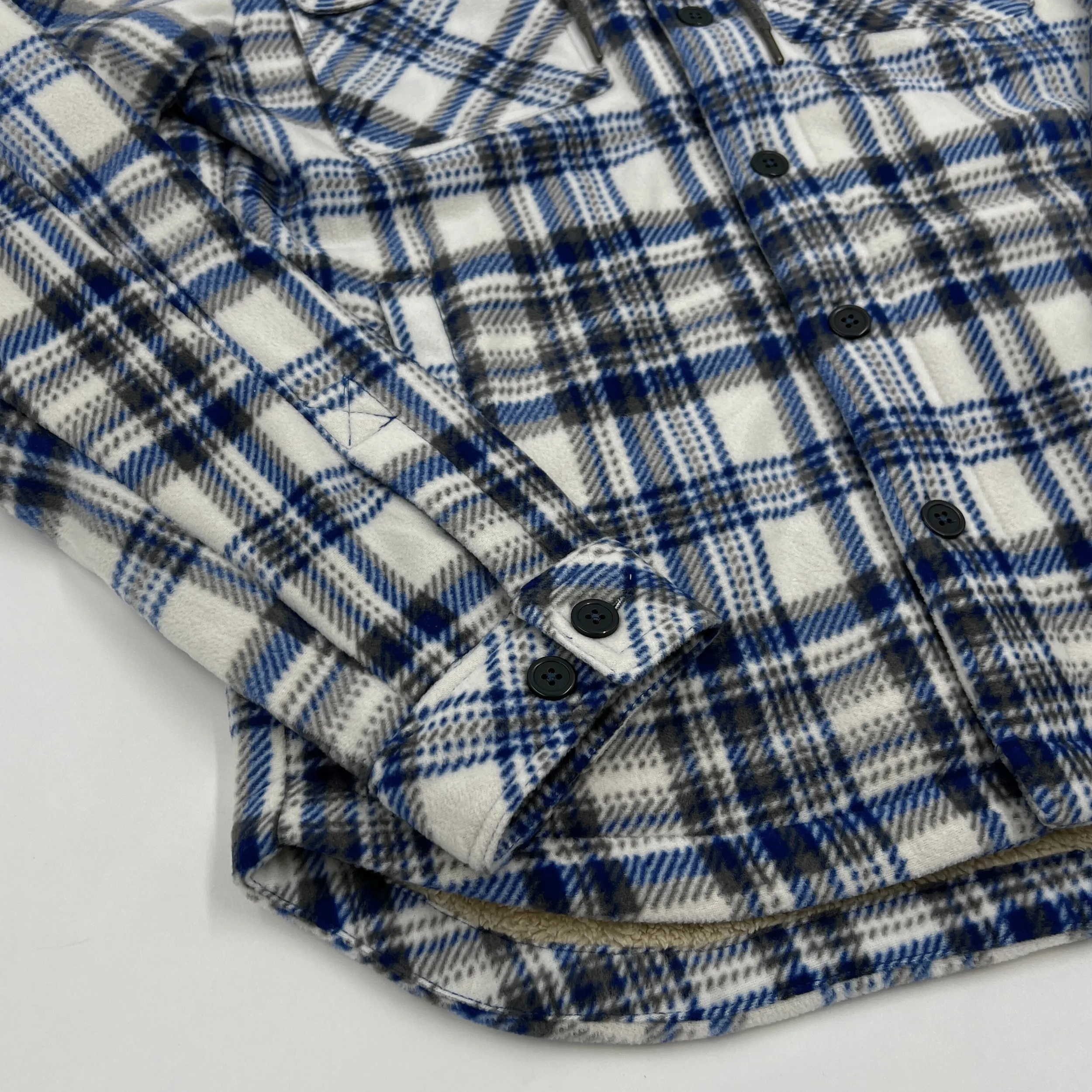 Buffalo Bills Blue & White Plaid Sherpa Jacket