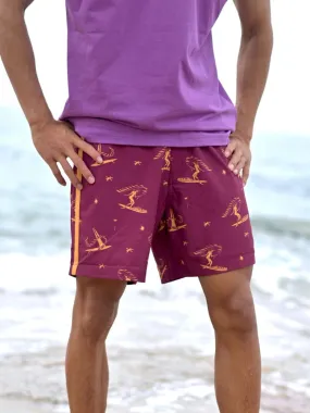 CHILLHANG Rose Red Surf Iconic Men's Shorts