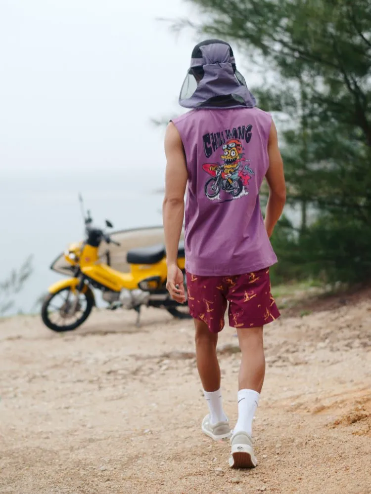 CHILLHANG Rose Red Surf Iconic Men's Shorts