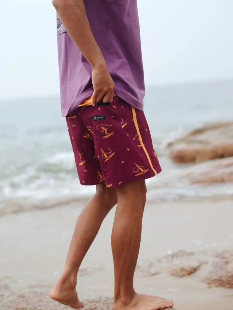 CHILLHANG Rose Red Surf Iconic Men's Shorts