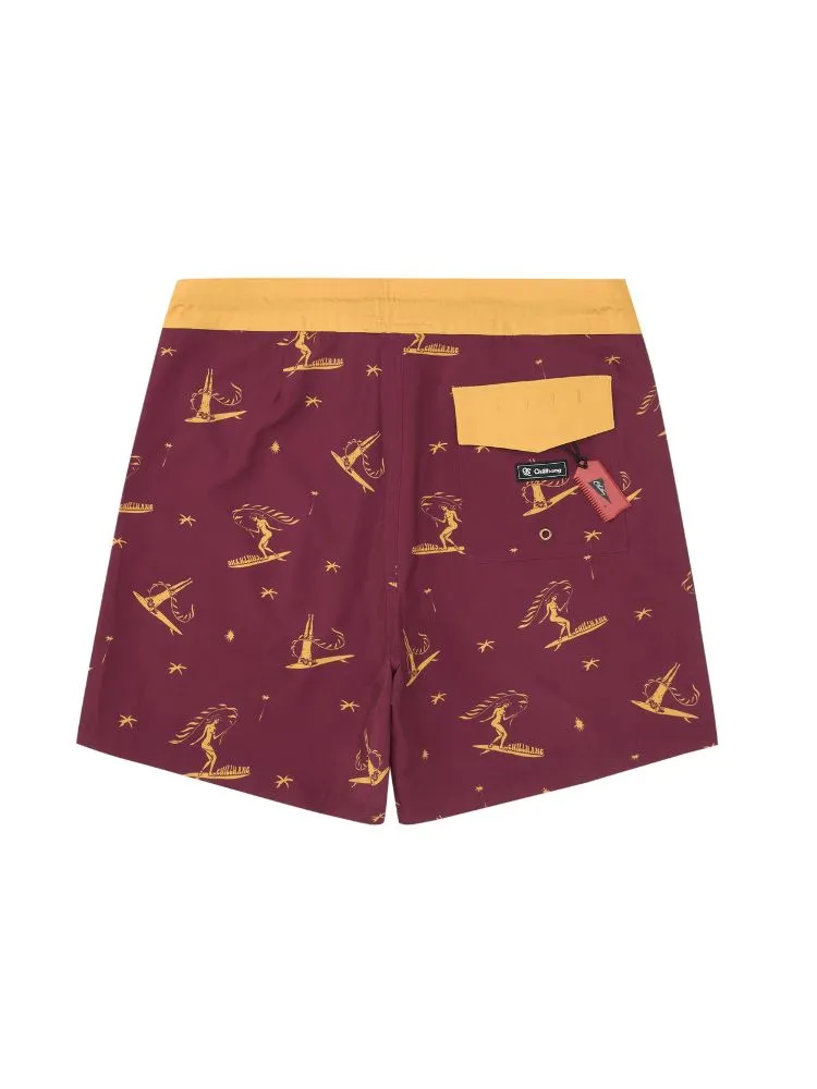 CHILLHANG Rose Red Surf Iconic Men's Shorts
