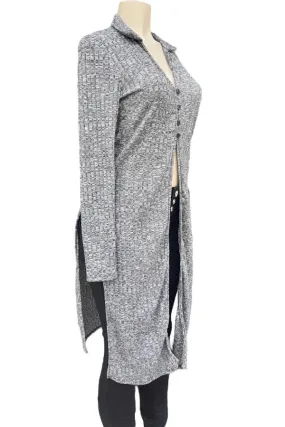 Collar Long Sleeve Duster Cardigan