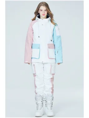Colorblock Women Ski Anorak Jacket & Cargo Pants