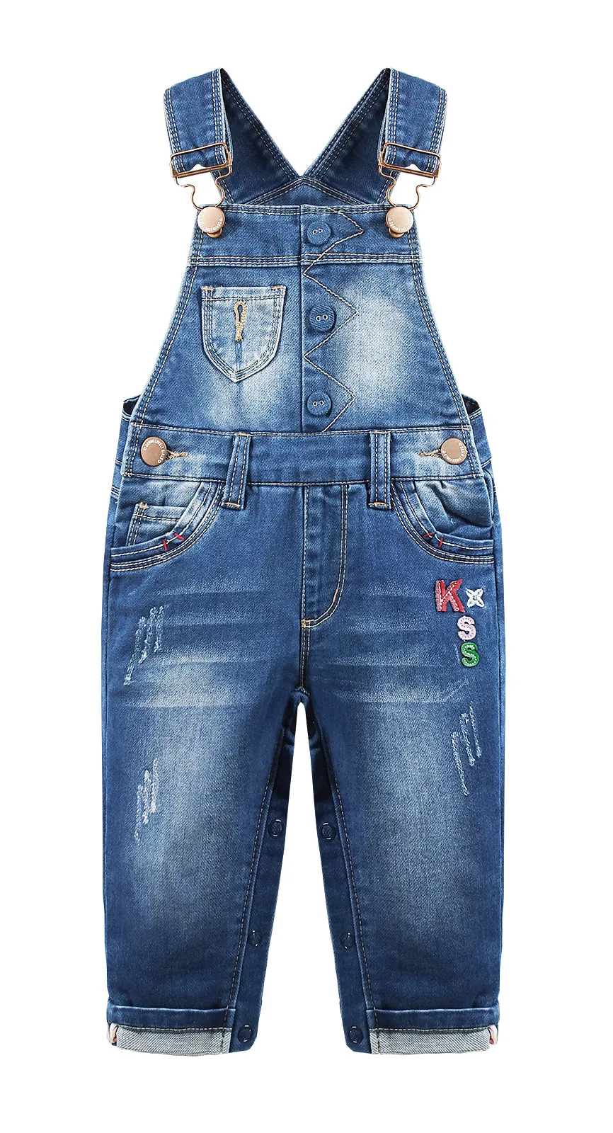 Cute Baby Denim Overalls Embroidered Jumpsuit