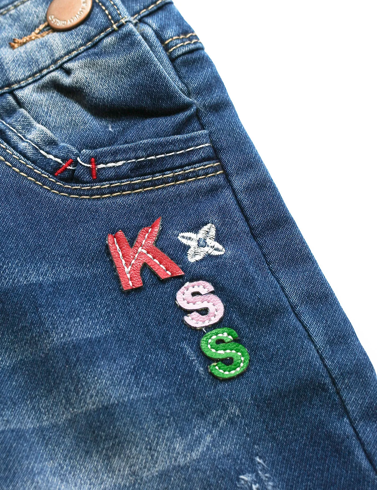 Cute Baby Denim Overalls Embroidered Jumpsuit