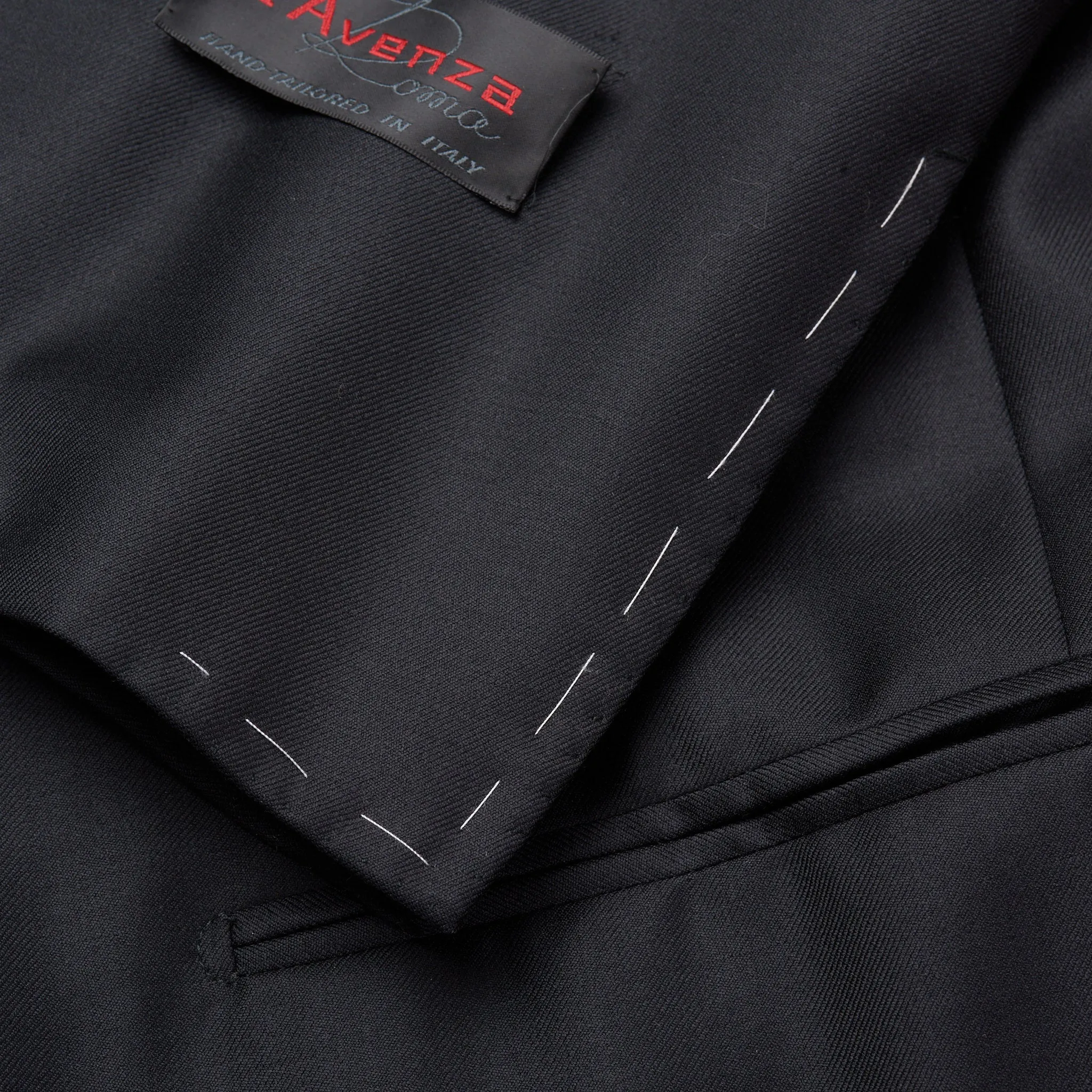 D'AVENZA Handmade Black Wool Super 150's Formal Suit EU 56 NEW US 46