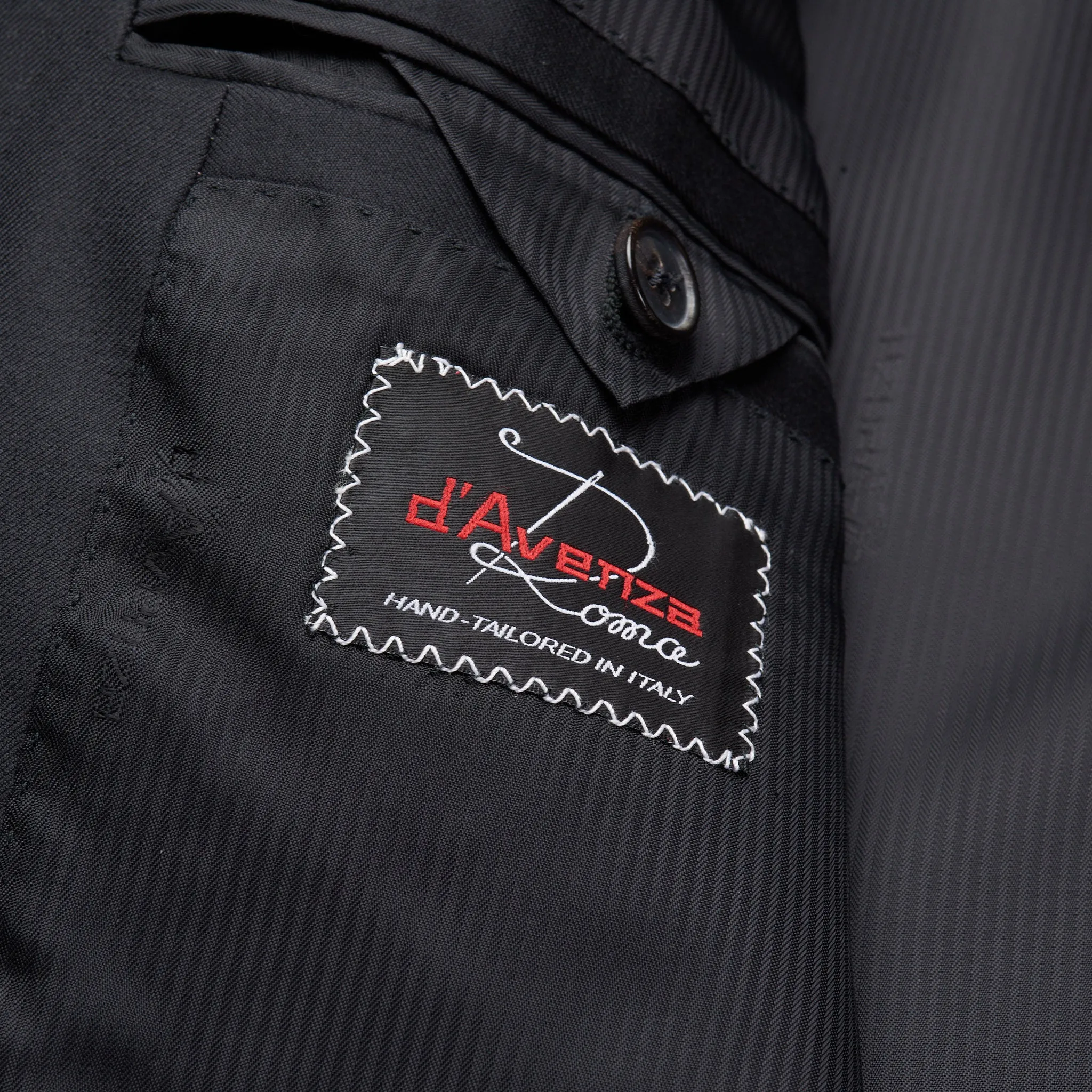D'AVENZA Handmade Black Wool Super 150's Formal Suit EU 56 NEW US 46