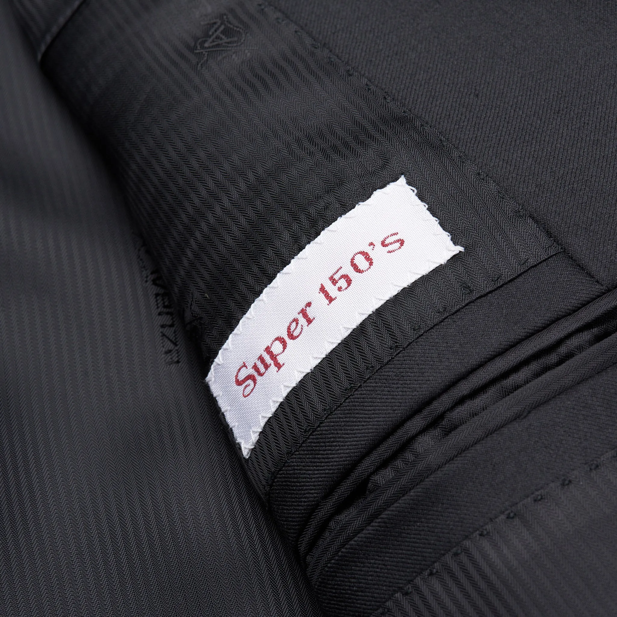 D'AVENZA Handmade Black Wool Super 150's Formal Suit EU 56 NEW US 46