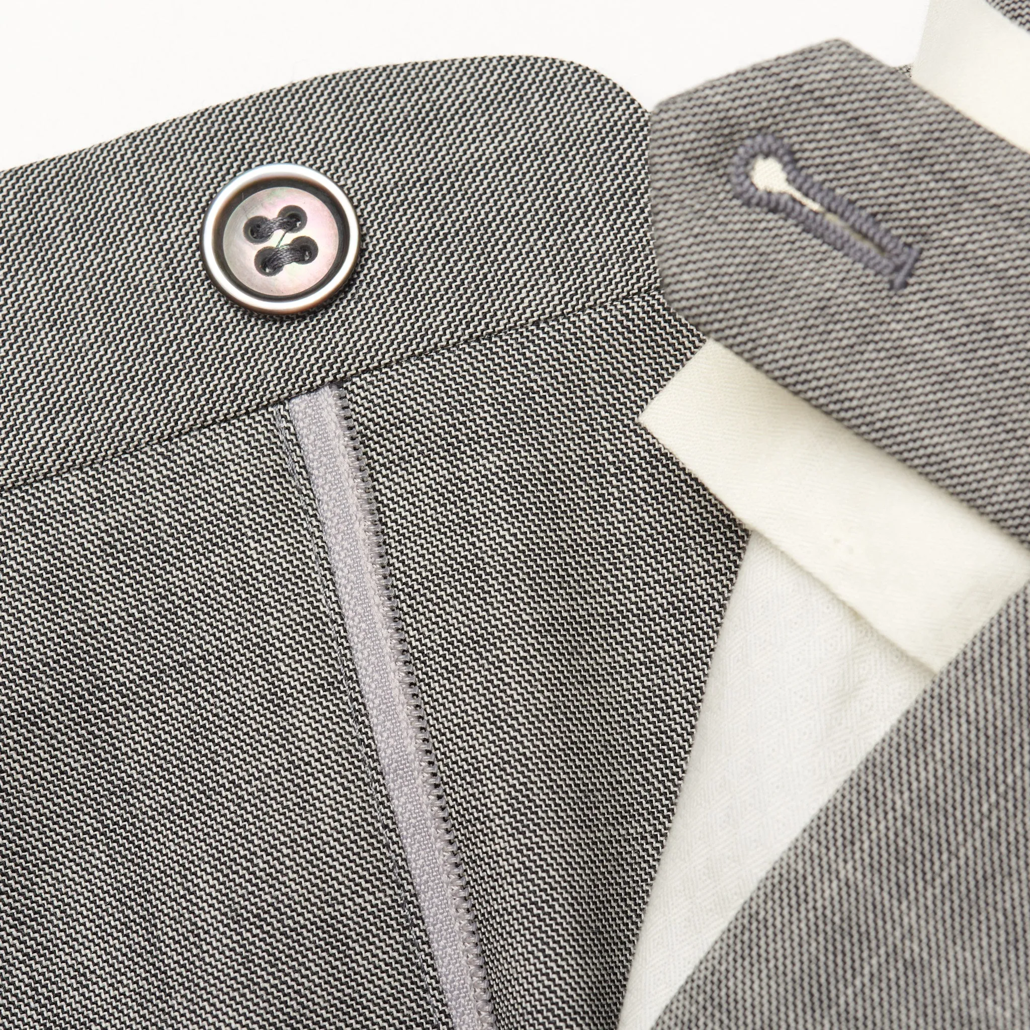 D'AVENZA Handmade Gray Wool Double Breasted Suit EU 52 NEW US 42