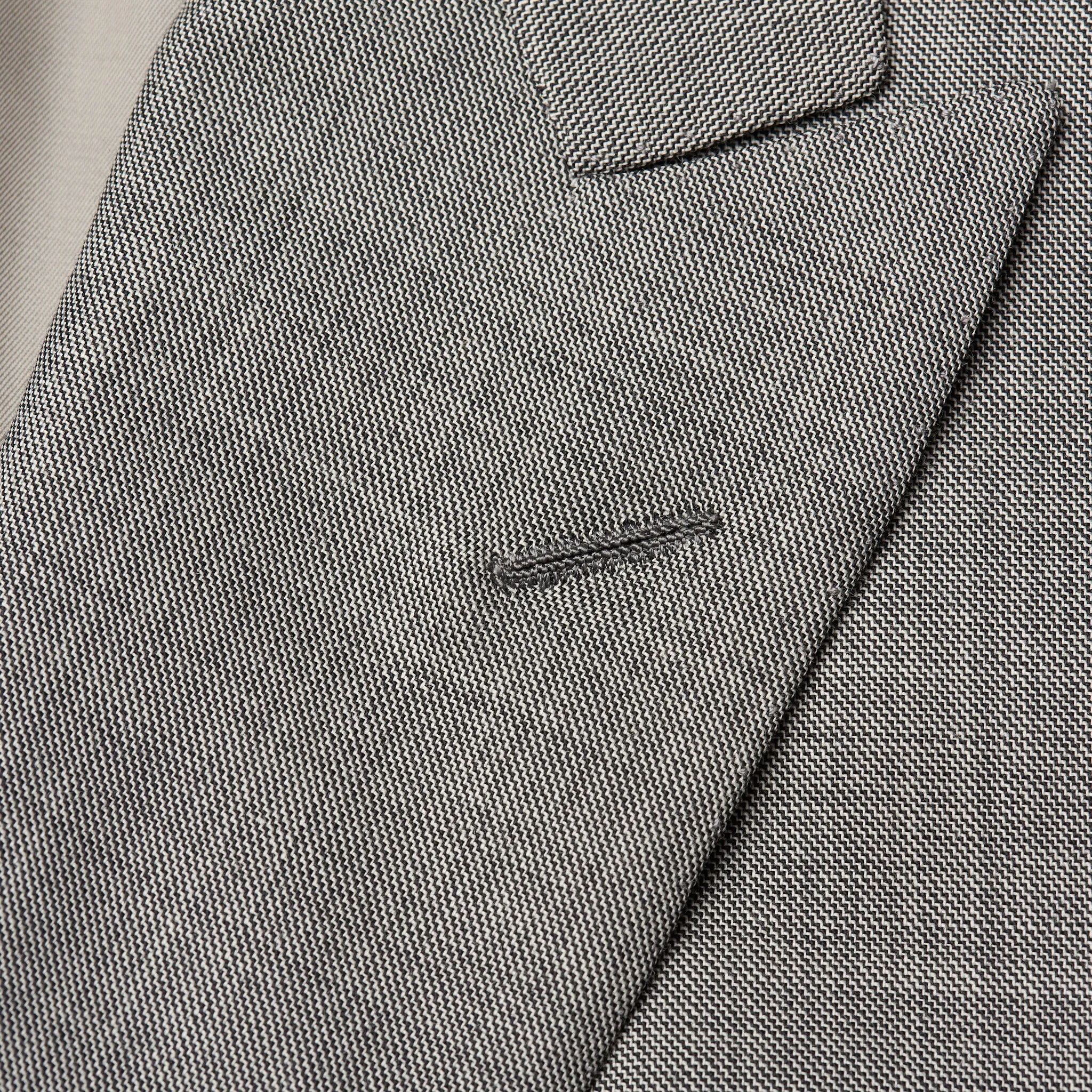 D'AVENZA Handmade Gray Wool Double Breasted Suit EU 52 NEW US 42