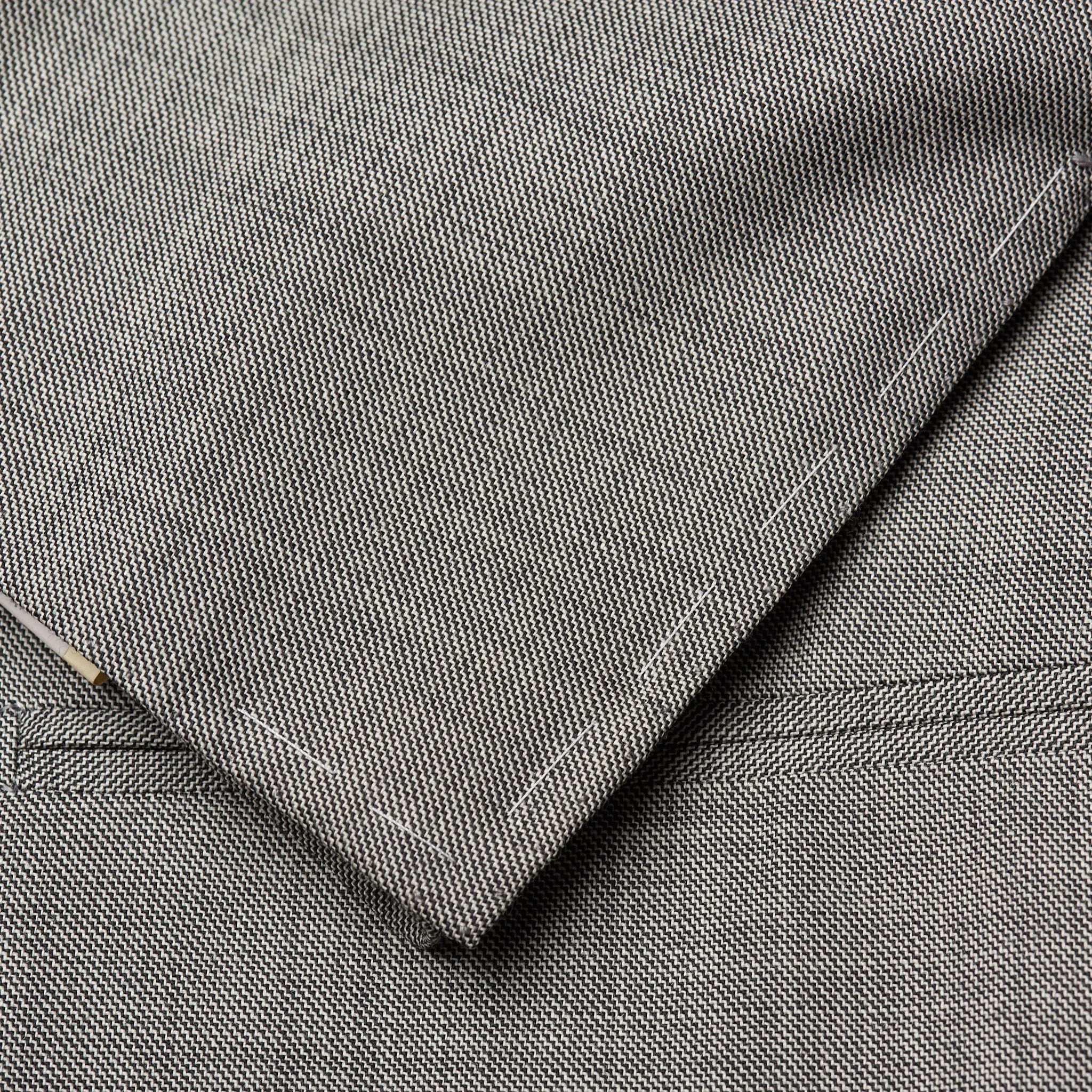 D'AVENZA Handmade Gray Wool Double Breasted Suit EU 52 NEW US 42