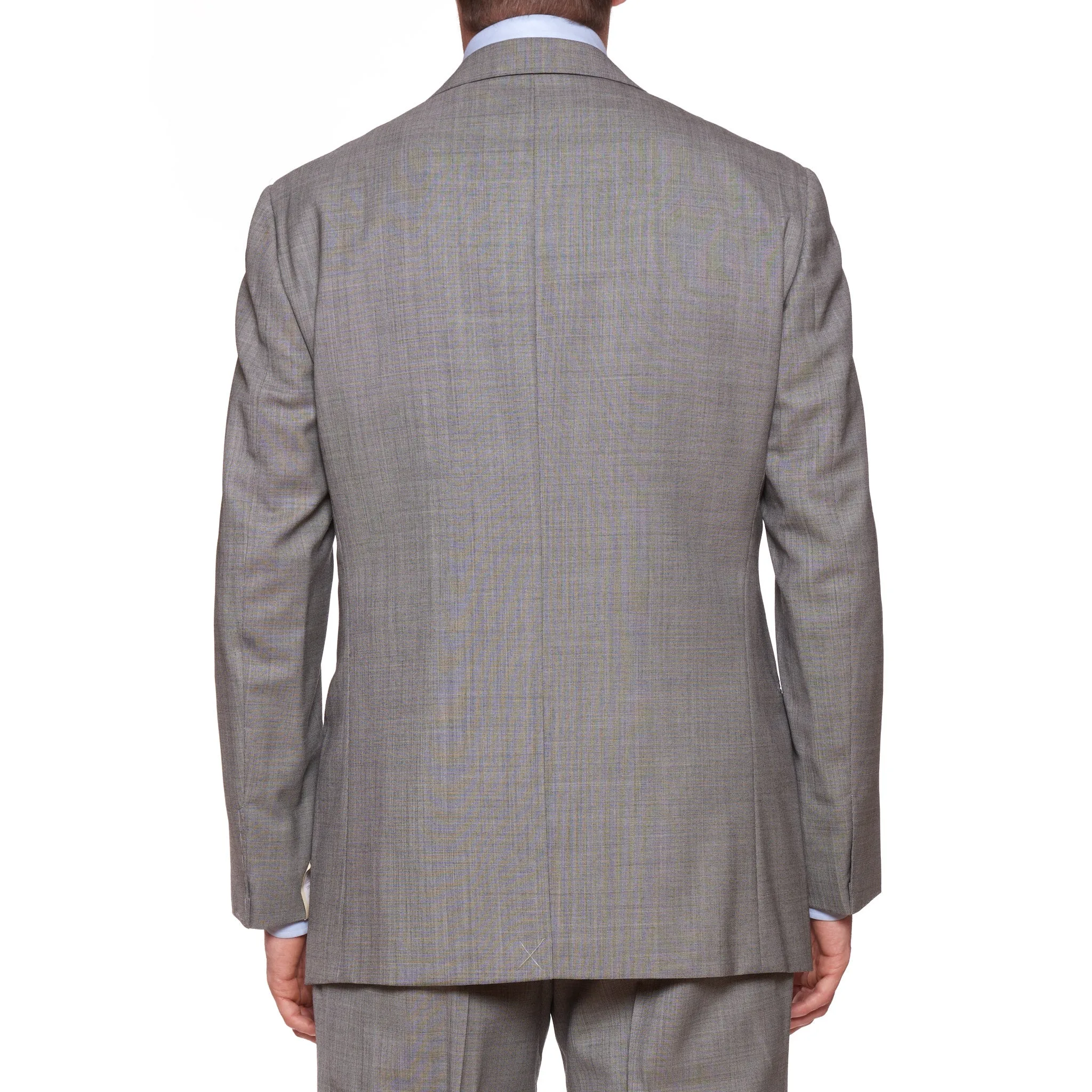 D'AVENZA Handmade Gray Wool Double Breasted Suit EU 52 NEW US 42