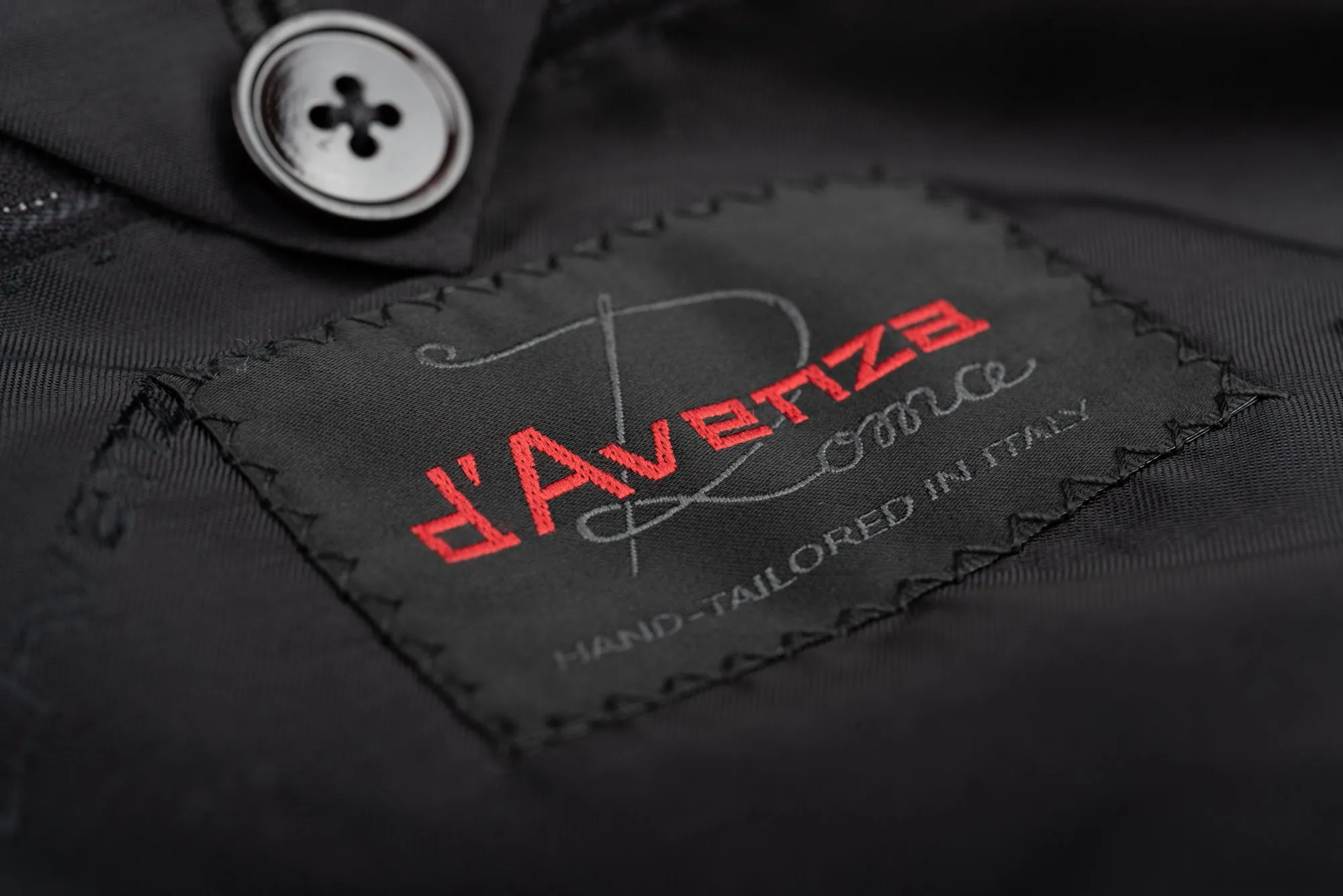 D'AVENZA Roma Handmade Black Striped Wool Super 120's Suit EU 50 NEW US 40