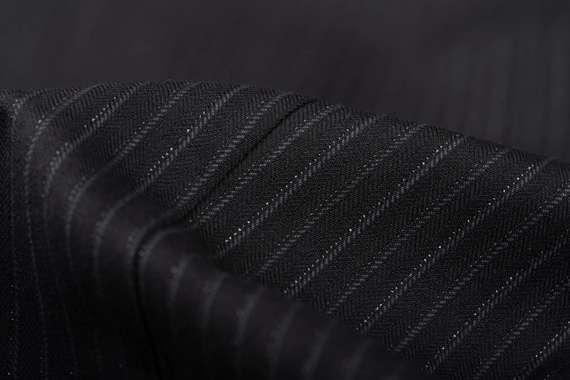 D'AVENZA Roma Handmade Black Striped Wool Super 120's Suit EU 50 NEW US 40