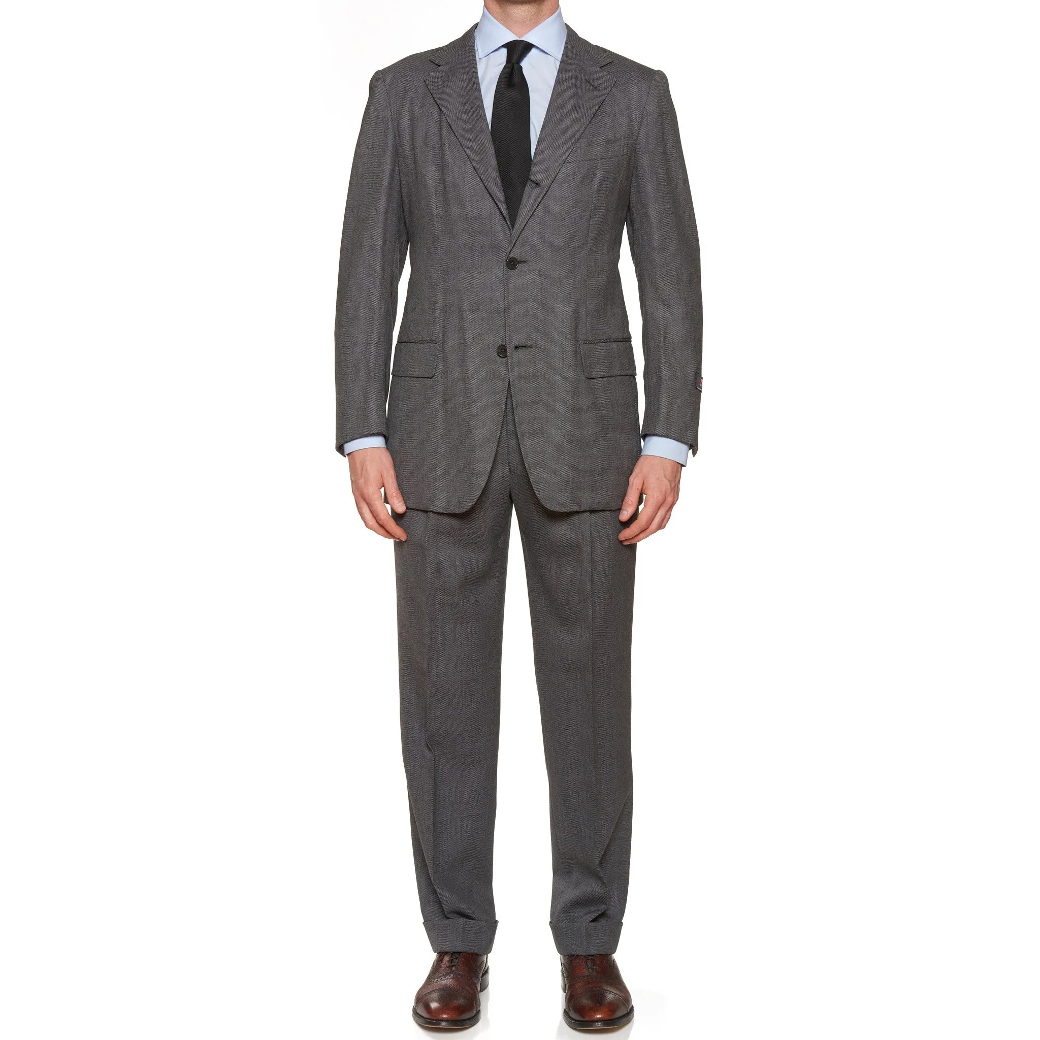 D'AVENZA Roma Handmade Gray Wool Unconstructed Suit EU 50 NEW US 40