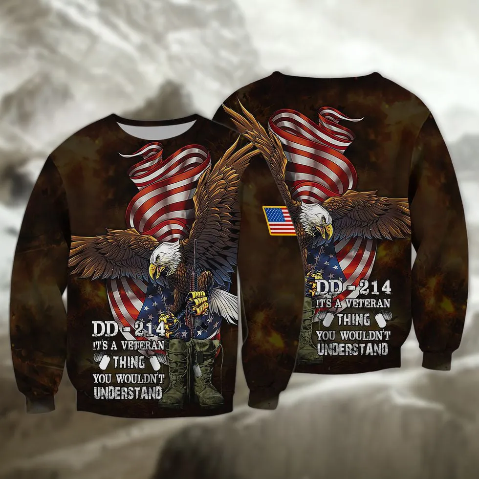 Dd-214 Veteran 3D Shirts For Men Women, Us Veteran Sweatshirt