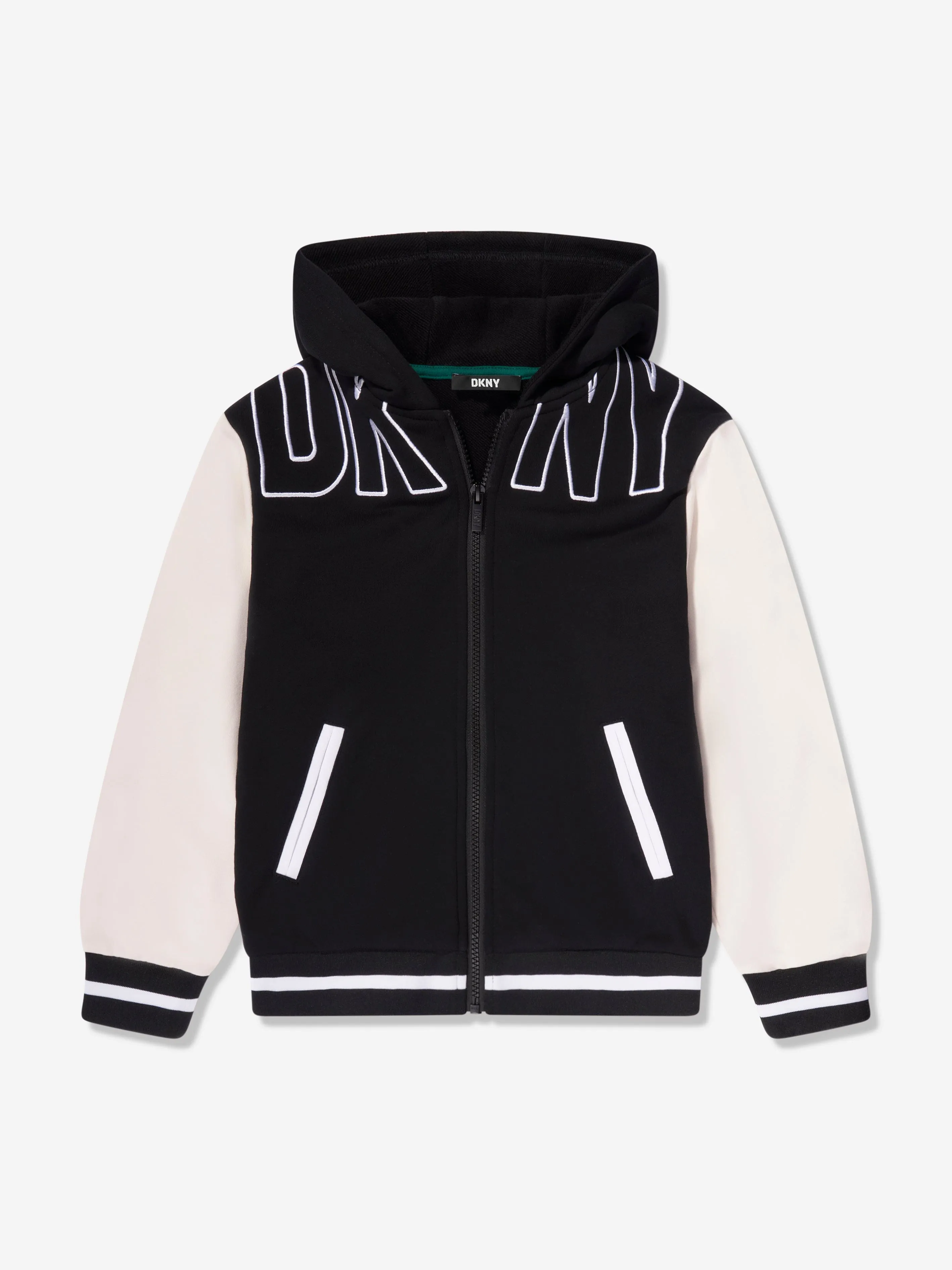 DKNY Boys Logo Zip Up Top in Black