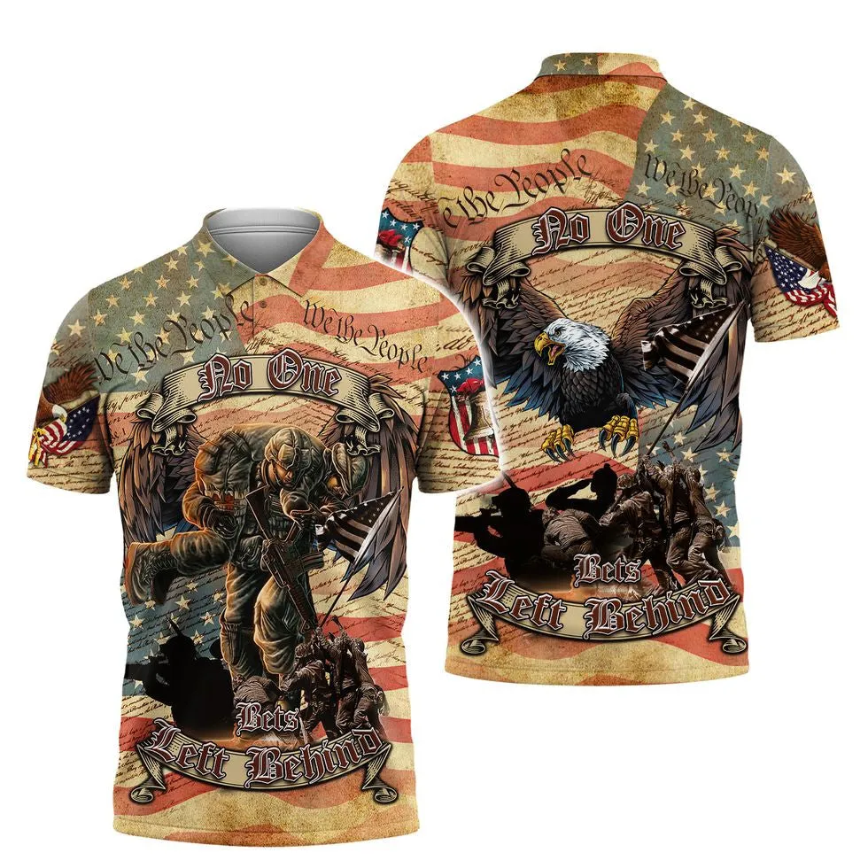 Eagle Veteran T Shirt, No One Left Behind, Gift For Veteran, 3D Veteran Apparel