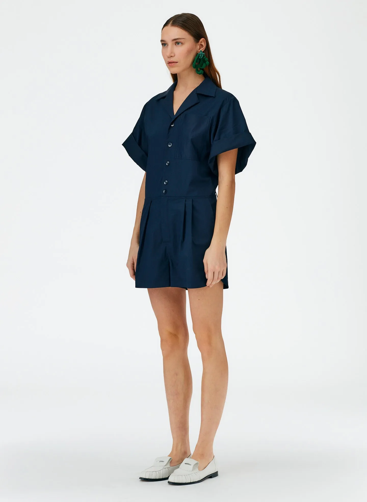 Eco Poplin Short Jumpsuit
