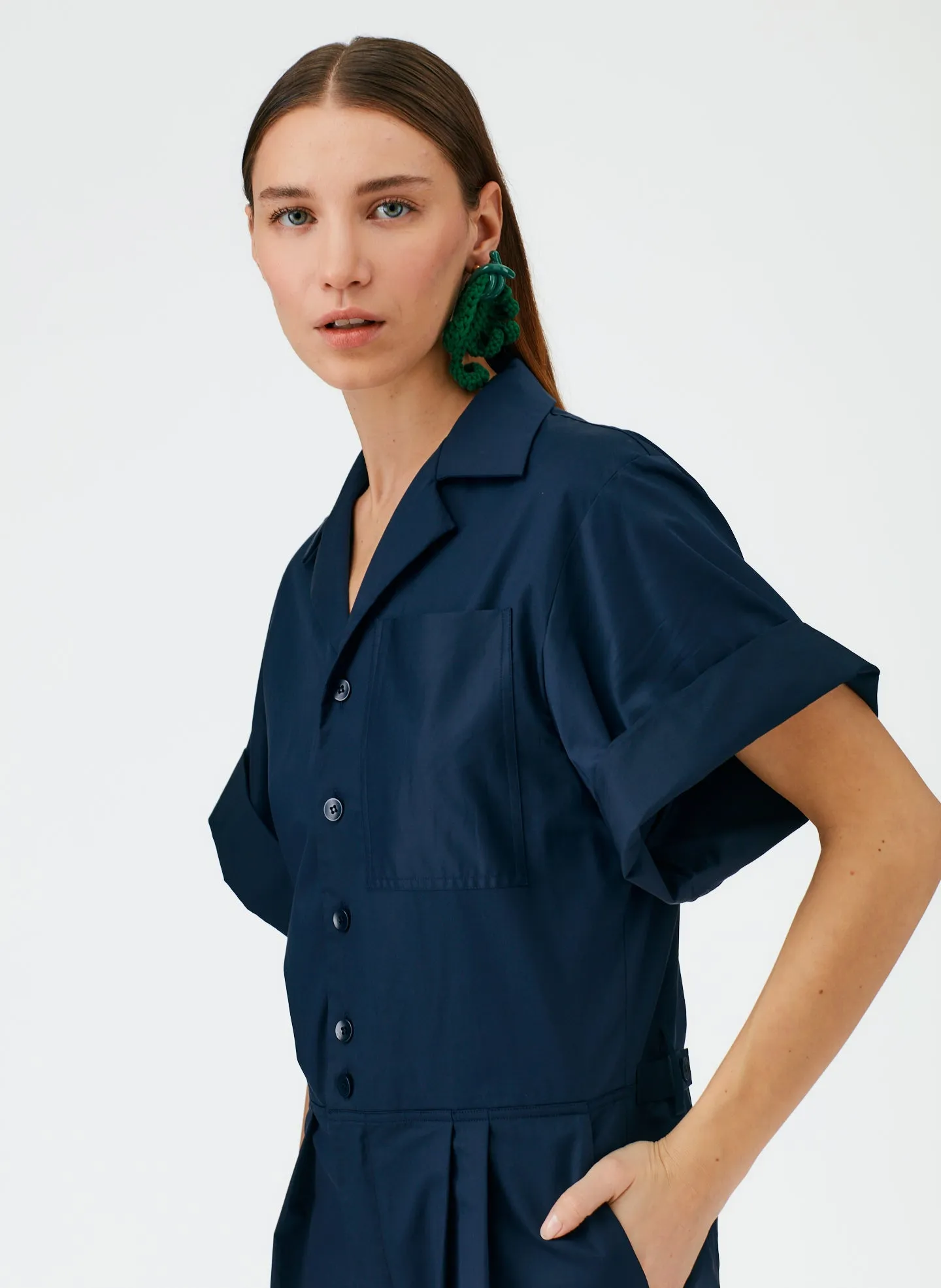 Eco Poplin Short Jumpsuit