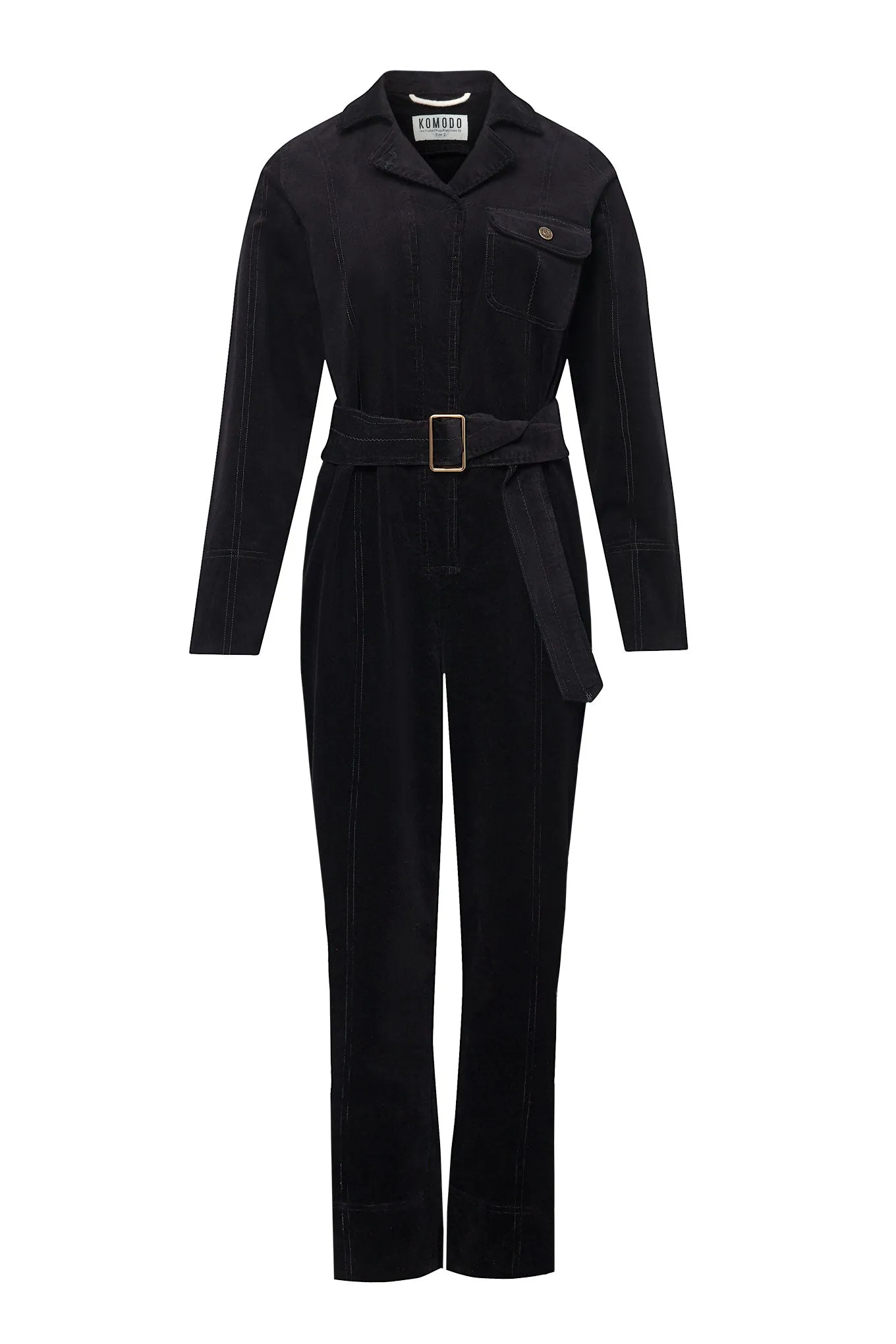 ELECTRA - Organic Cotton Needle Cord Jumpsuit Black