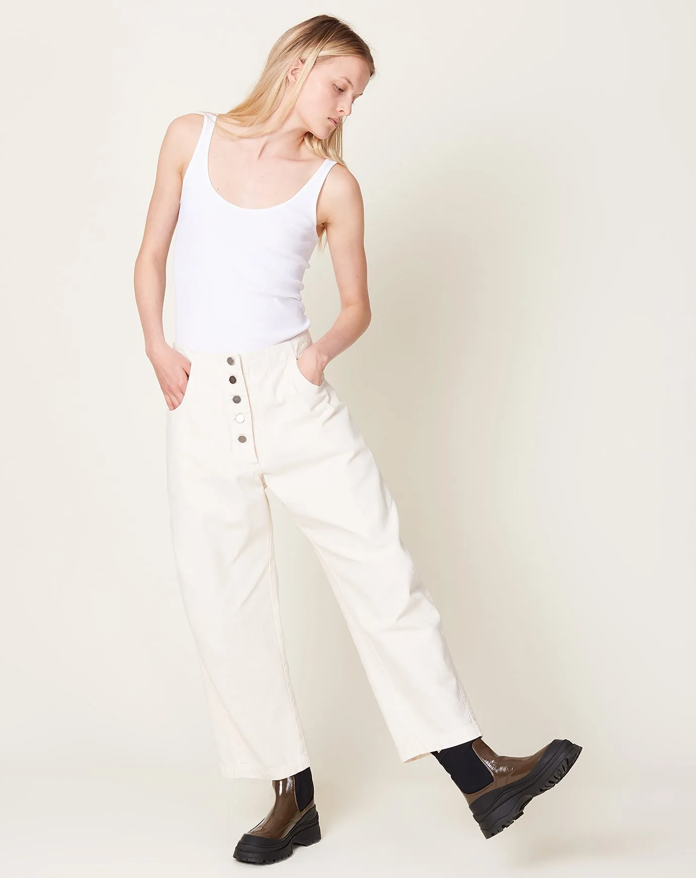 Elkin Pant in Dirty White