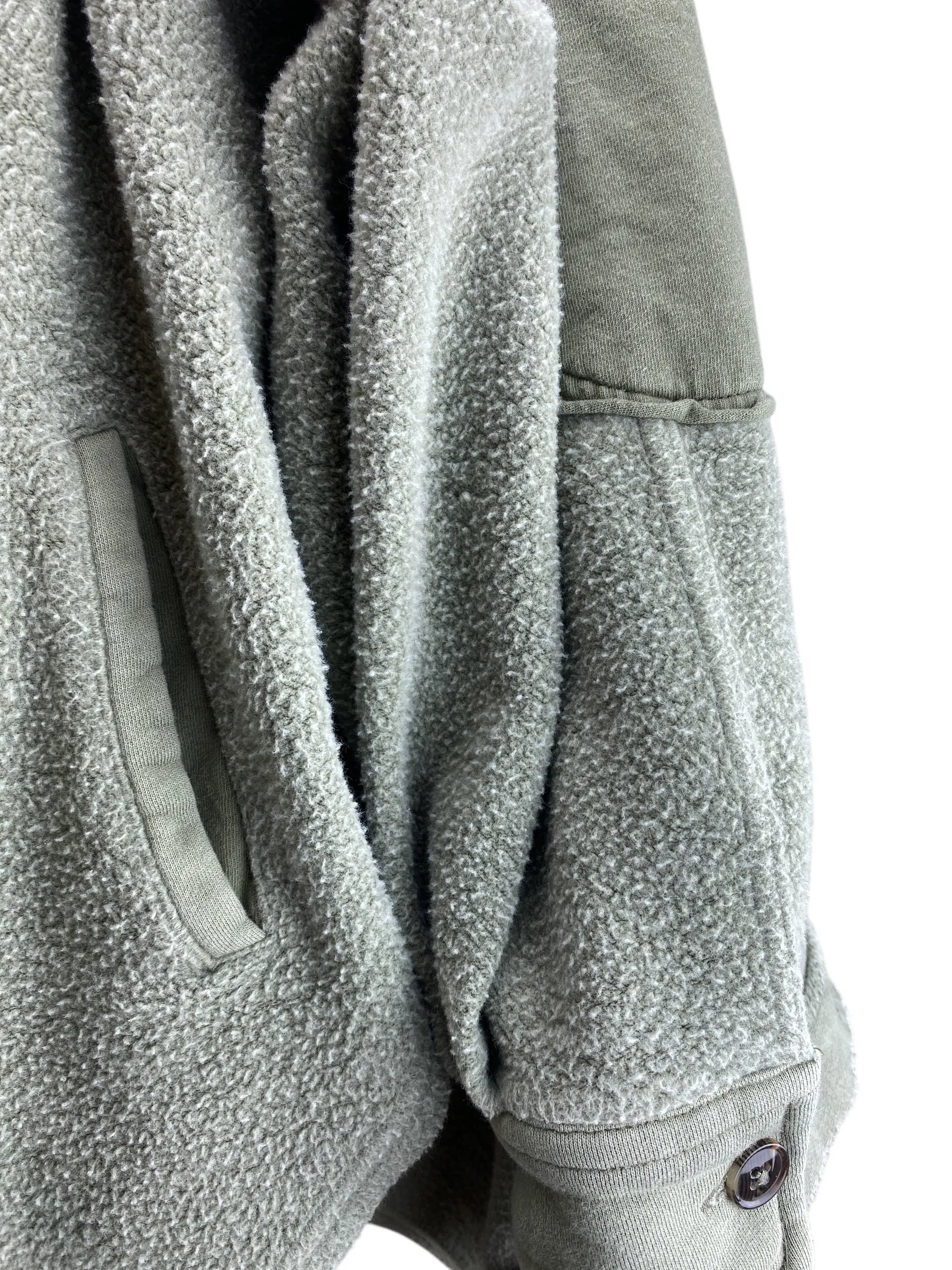 Free People Women's Ruby Sherpa Shirt Jacket Sage Green Size XS (runs big)