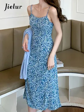 French Style New Two Piece Set Printed Women Dresses Strapless Chiffon Split Dress Solid Color Simple Fashion Streetwear