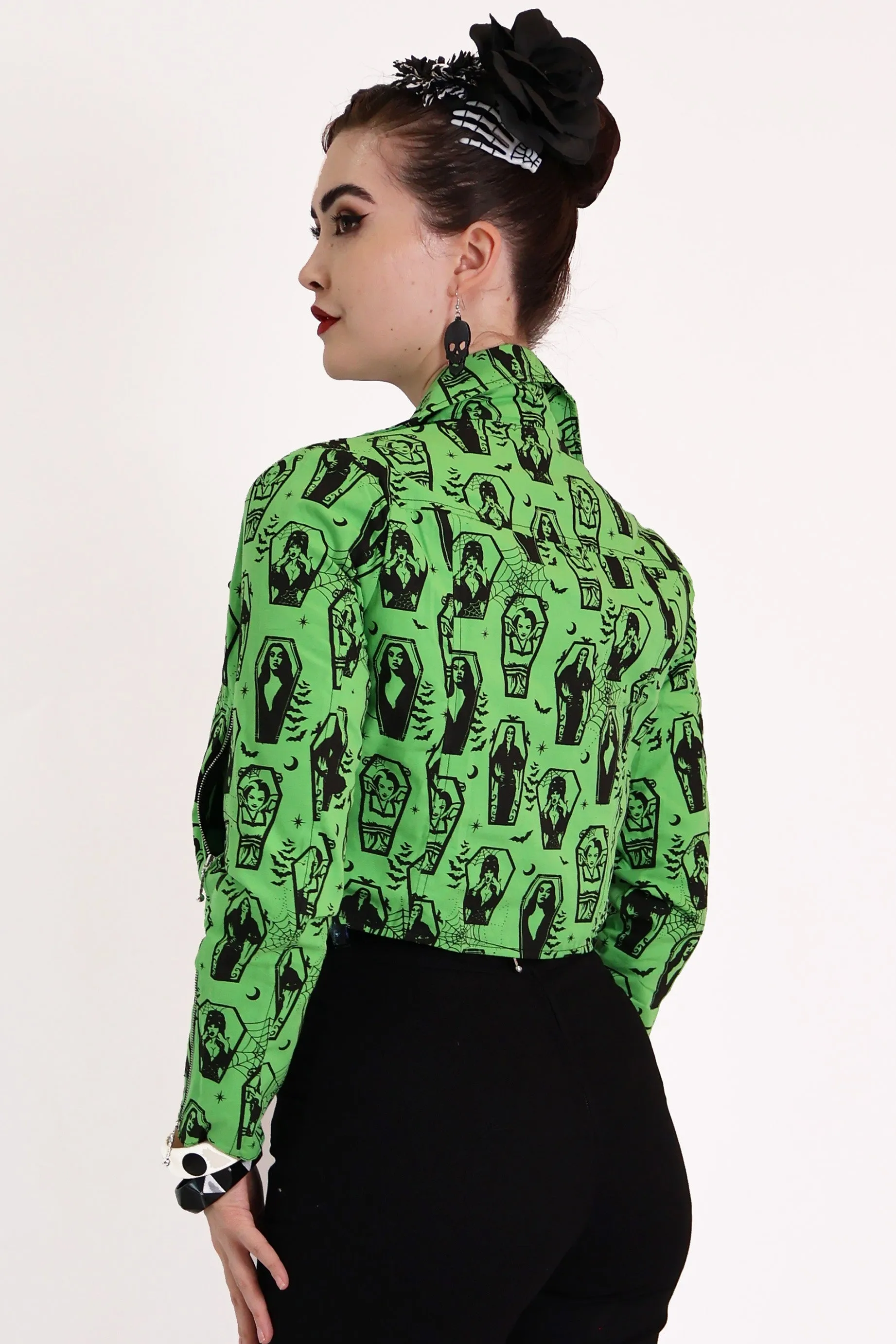 Green Ghoul Gang Biker Jacket