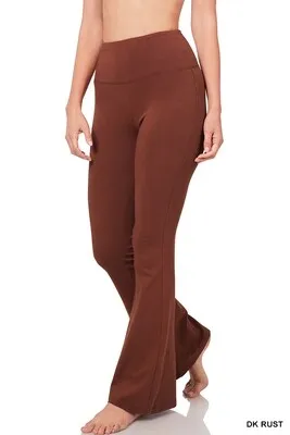 HIGH WAIST YOGA FLARE PANTS - ZENANA