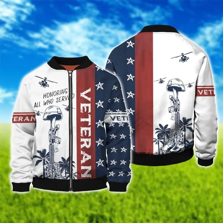 Honoring All Who Served Veteran Hawaiian Shirt, 3D Hoodie Veteran Pattern, Patriotic Veteran Gifts