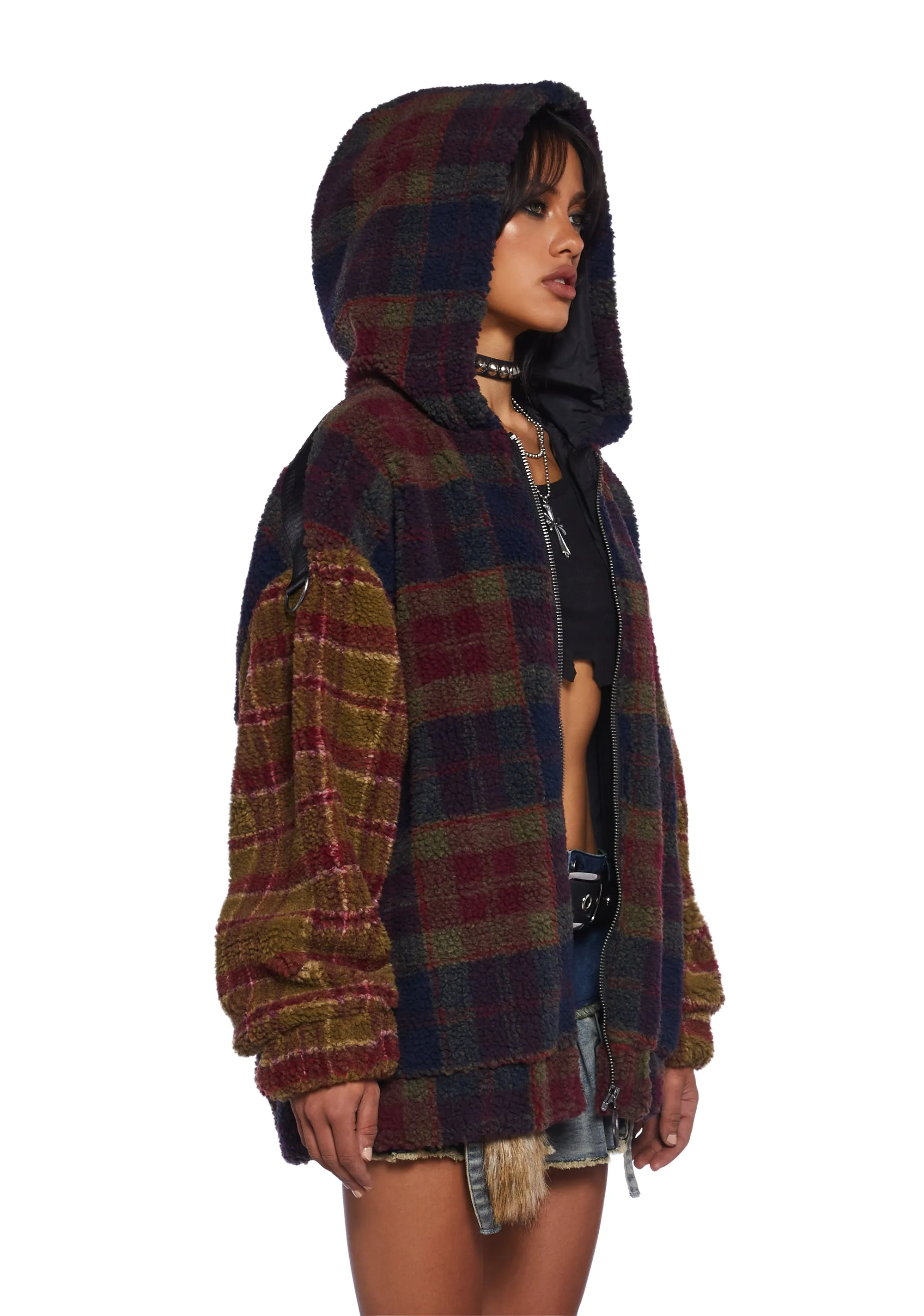 I Don’t Care Hooded Sherpa Jacket