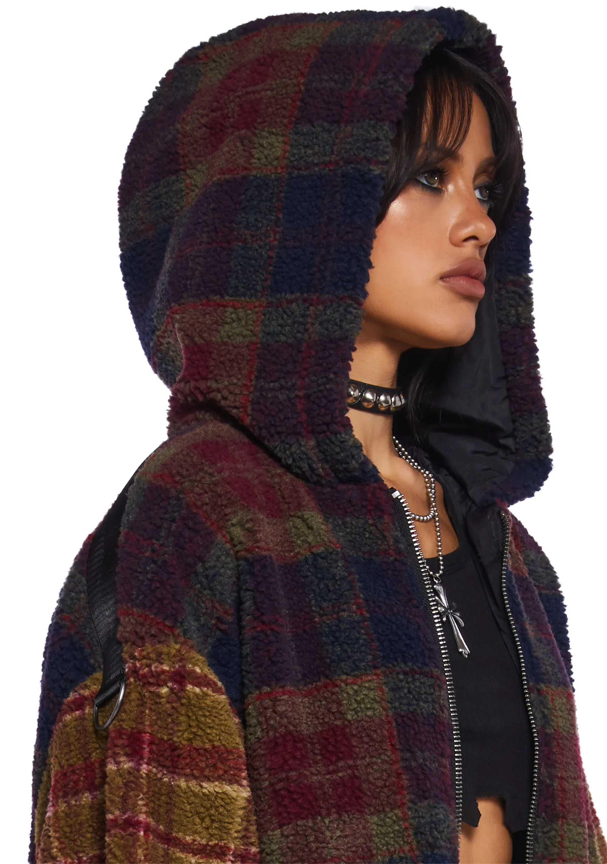 I Don’t Care Hooded Sherpa Jacket