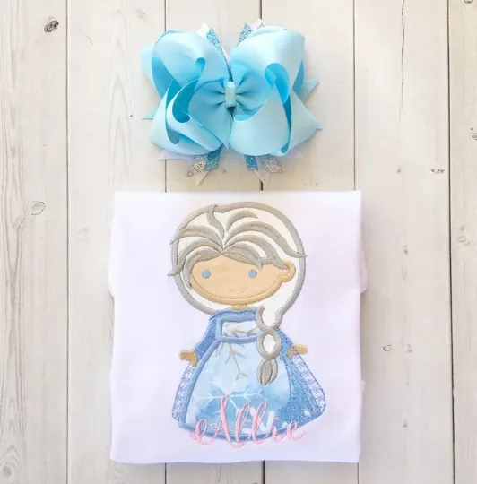 Ice Queen and Snowflakes Peekaboo Shortie Set