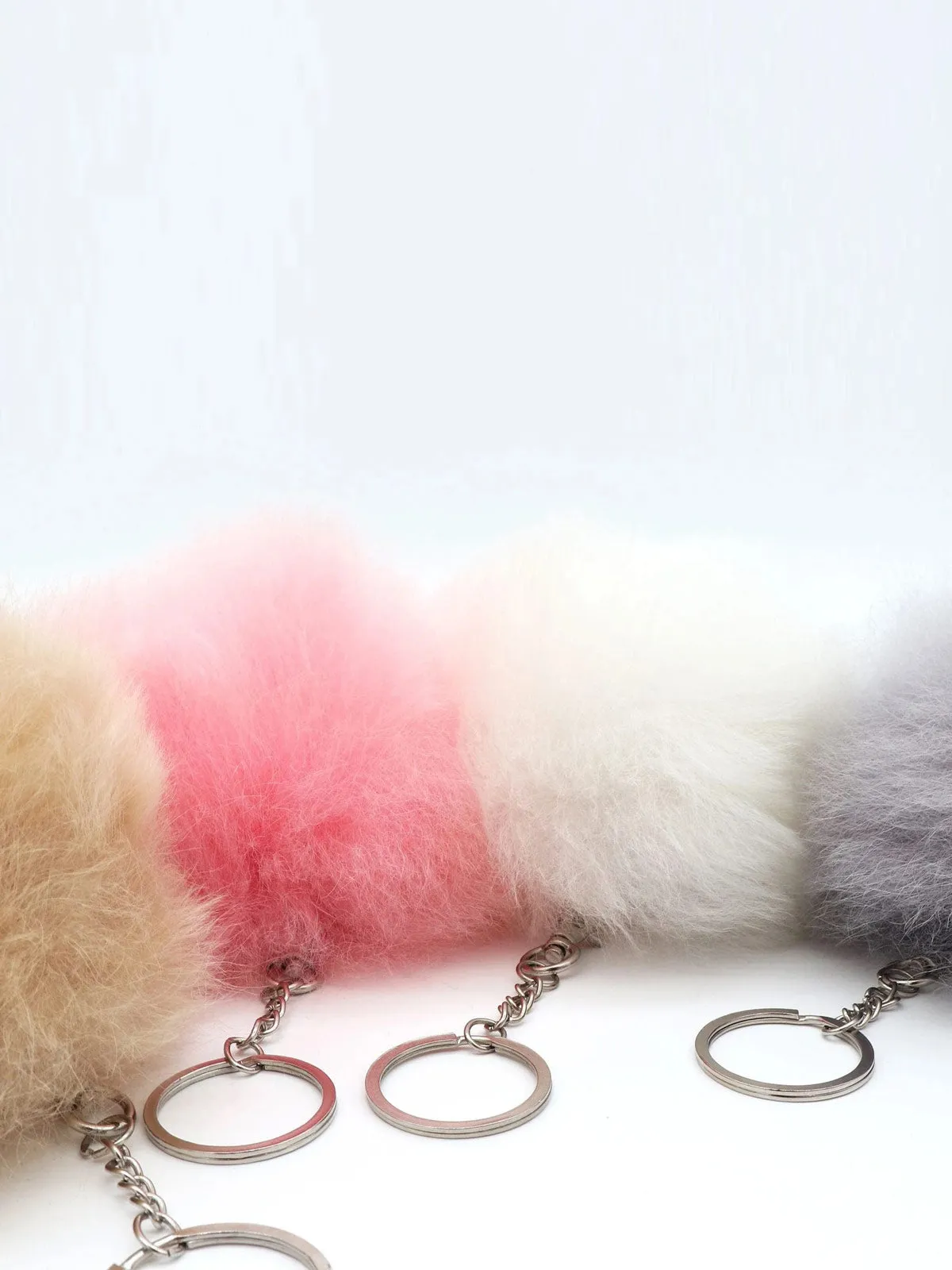 Inkari Alpaca-silver Fluffball-Keychain-Bag Charm