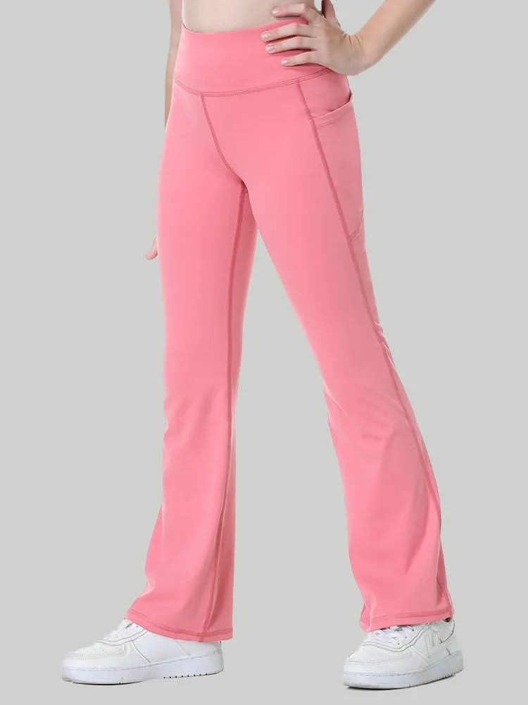 IUGA Girls' High Waist Flared Yoga Pants With Pocket
