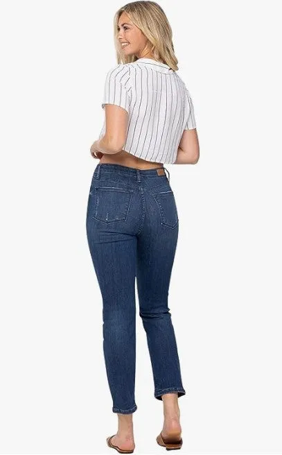 Judy Blue, High Waist Zigzag and Button Fly Destroyed Boyfriend Jeans